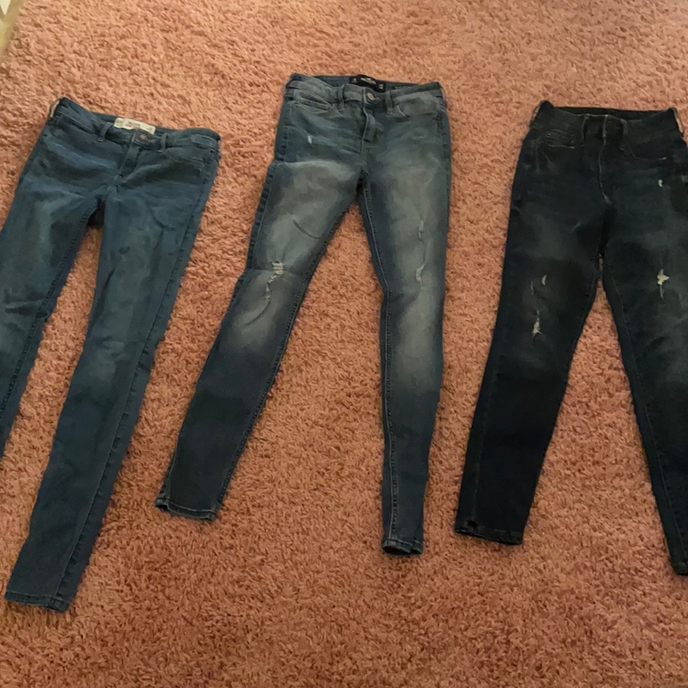 Hollister, and Aeropostale jeans set of 3